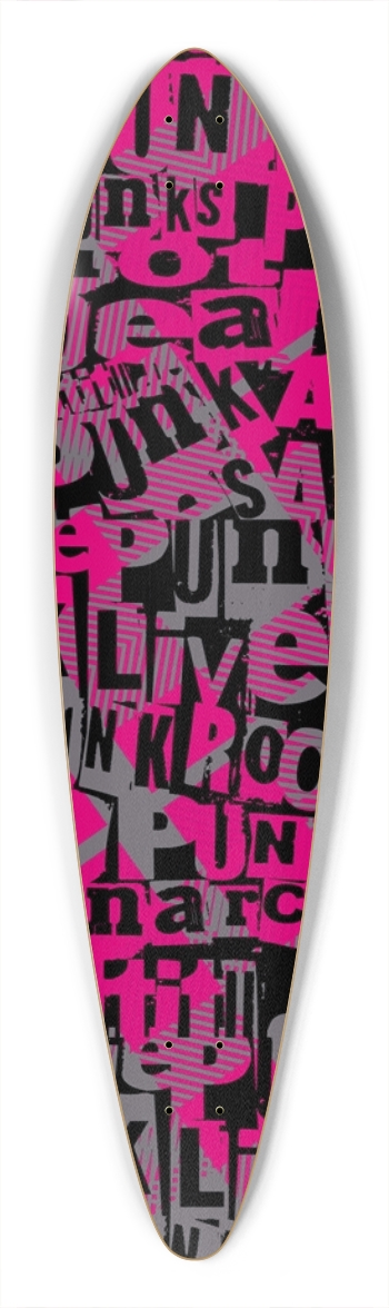 Pink Punk Rock Pintail Longboard