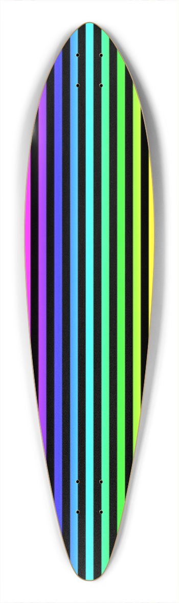 Rainbow Stripes Pintail Longboard