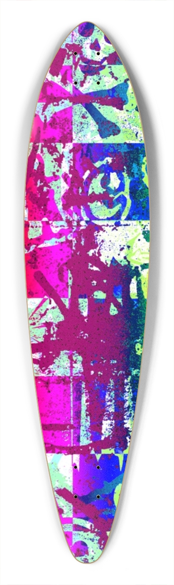 Rainbow Urban Graffiti Pintail Longboard