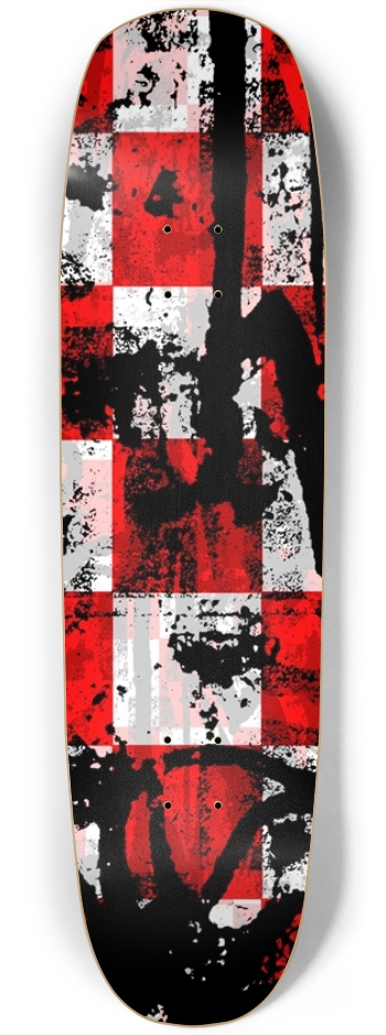 Red Checker Graffiti Square Nose