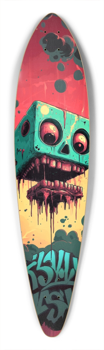 Volcanic Skull custom Deck Pintail Longboard