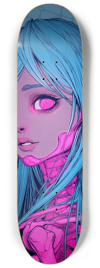 Cyberpunk Skull Doll 8-1/4 Skateboard Deck