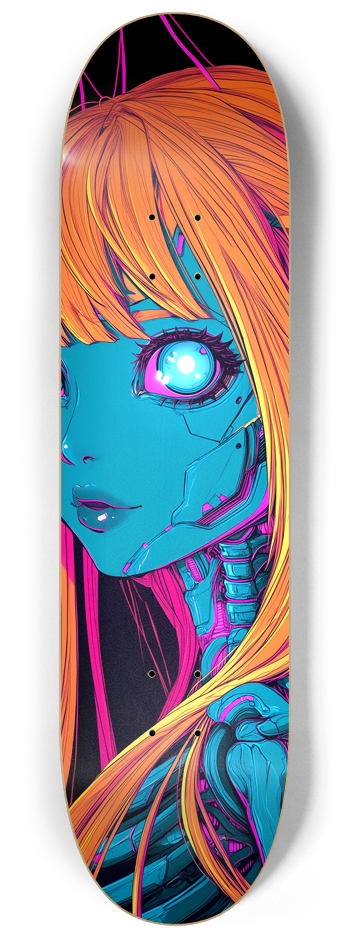 Cyberpunky Skull Doll 8-1/4 Skateboard Deck