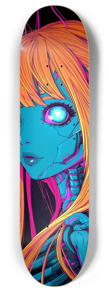 Cyberpunky Skull Doll 8 Inch Skateboard Deck
