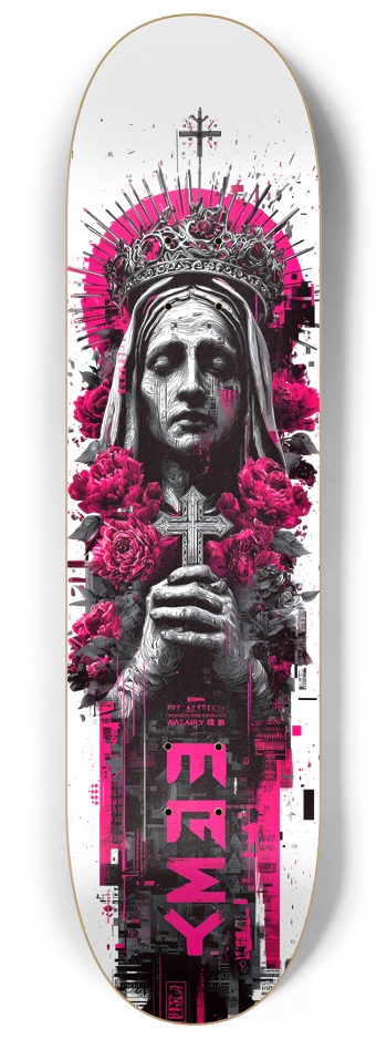 (White is transparent) Sk8 Bible 8-1/4 Skateboard Deck