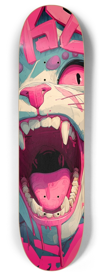 Pink Cat 8 Inch Skateboard Deck