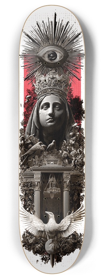 (White is transparent) Dark Vatican 8 Inch Skateboard Deck