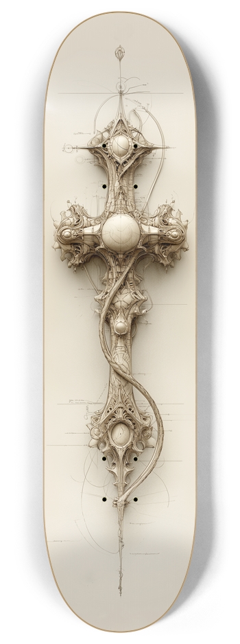 Alien Religious Cross 8 Inch Skateboard Deck