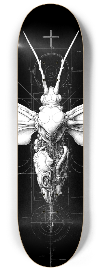 (White is transparent) Alien Bugs 8-1/4 Skateboard Deck