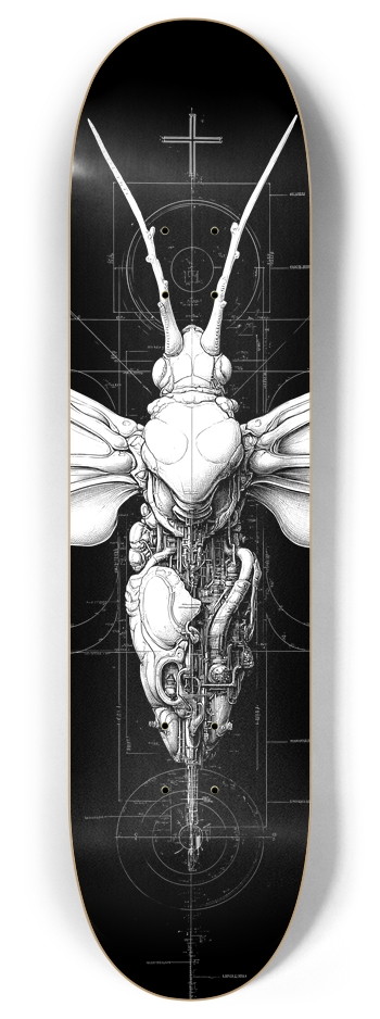 (White is transparent) Alien Bugs 8 Inch Skateboard Deck