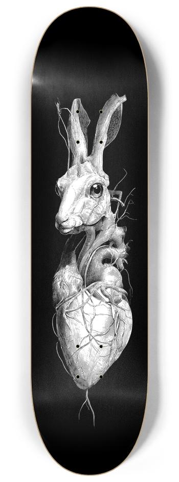 (White is wood deck) Alien Rabbit 8-1/4 Skateboard Deck