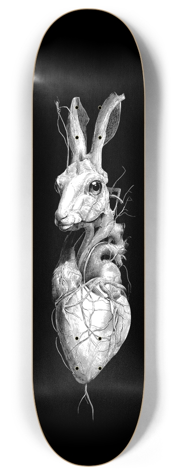 (White is wood deck) Alien Rabbit 8 Inch Skateboard Deck