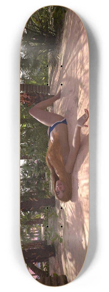 Redhead on the beach 8 Inch Skateboard Deck