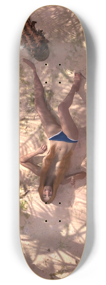 Redhead on the beach 8 Inch Skateboard Deck