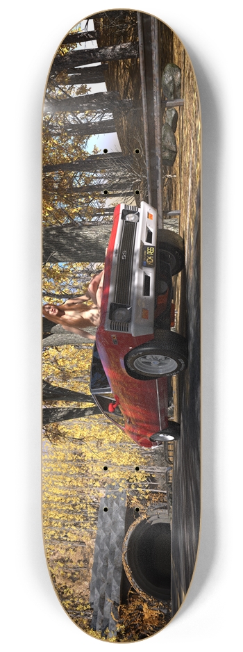 Redhead on car hood 8-1/4 Skateboard Deck
