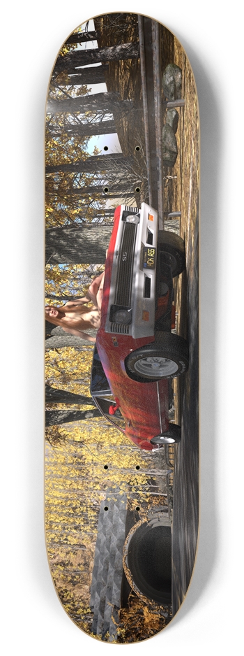 Redhead on car hood 8 Inch Skateboard Deck