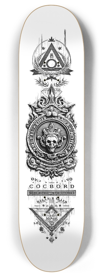 (White is transparent) Illuminati Dark Society 8 Inch Skateboard Deck