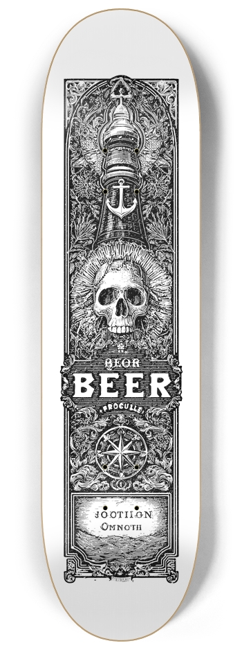 (White is transparent) Dark Beer 8-1/4 Skateboard Deck