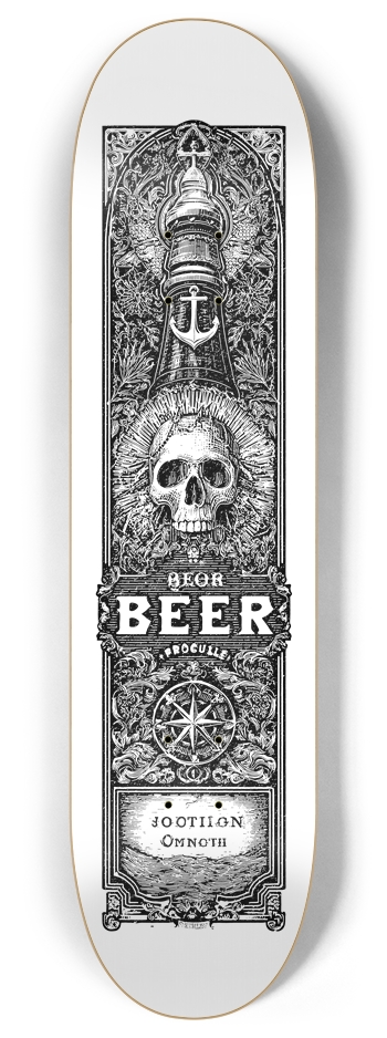 (White is transparent) Dark Beer 8 Inch Skateboard Deck