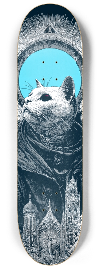 (White is wood deck) Zoo York Cat 8-1/4 Skateboard Deck