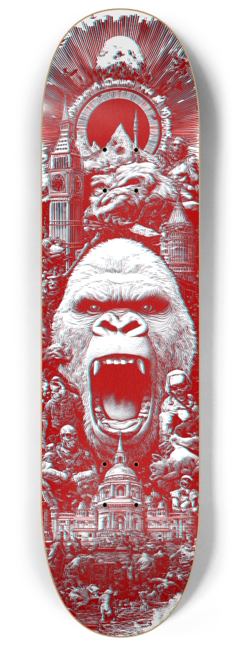(White is wood deck) Zoo York Gorilla 8-1/4 Skateboard Deck