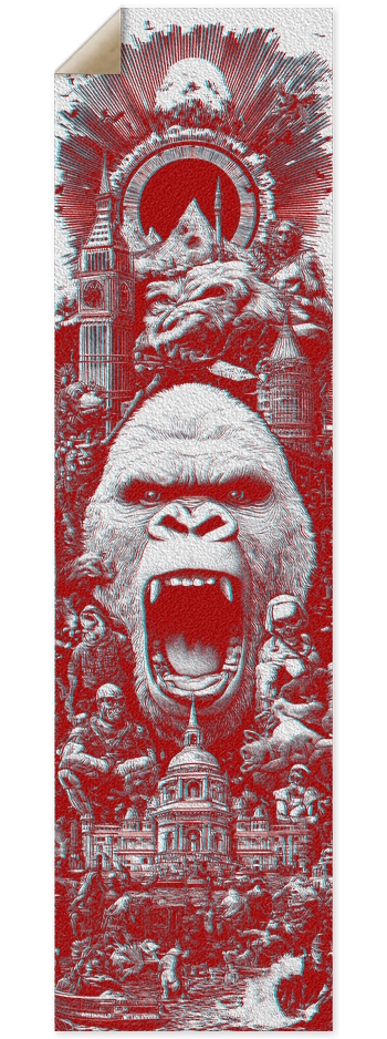 (White is wood deck) Zoo York Gorilla 9 x 33 Inch Griptape