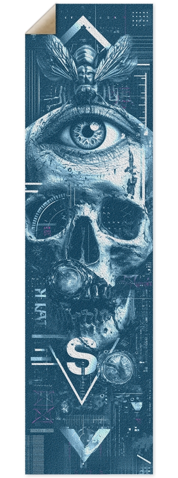 Blue Metal Skull