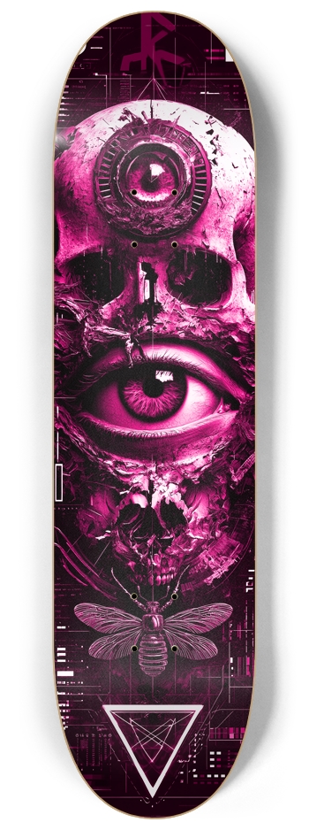 Purple Metal Skull 8-1/4 Skateboard Deck