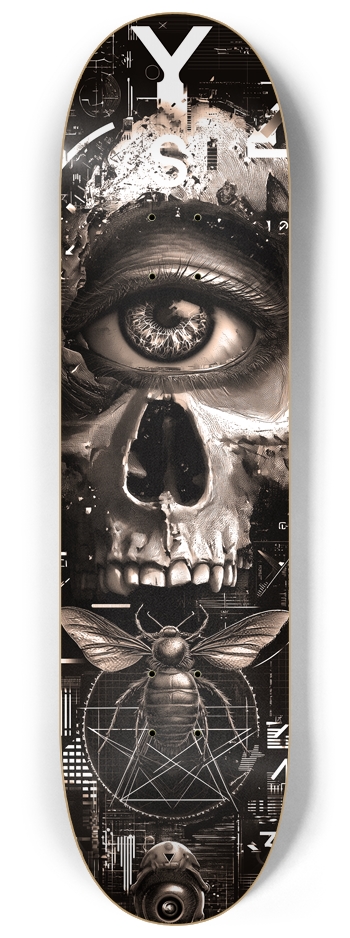 Screeching Metal Skull 8-1/4 Skateboard Deck
