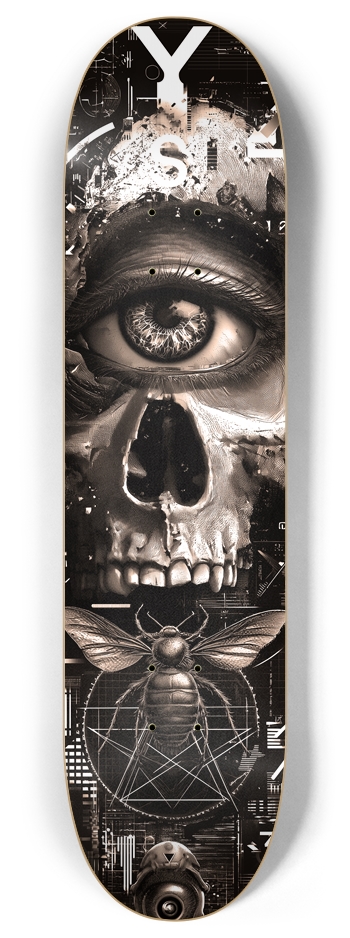 Screeching Metal Skull 8 Inch Skateboard Deck