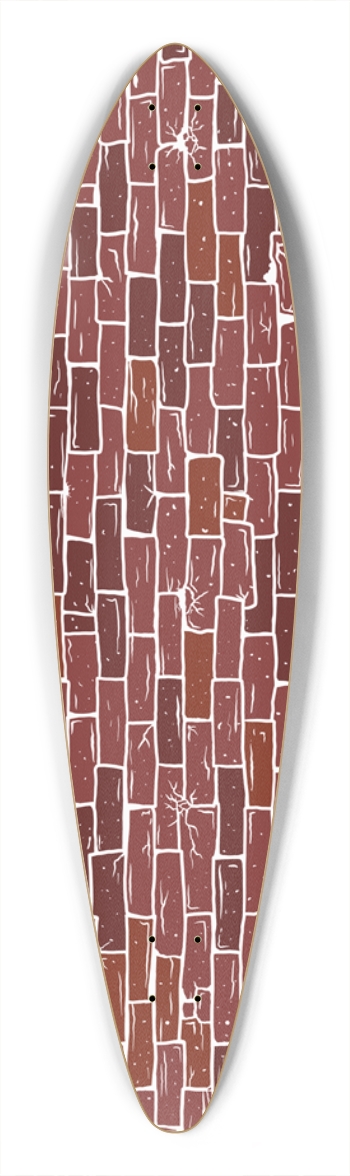 Brick White Lines Pintail Longboard