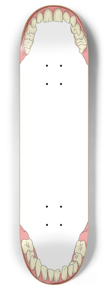 Teeth Transparent 8 Inch Skateboard Deck