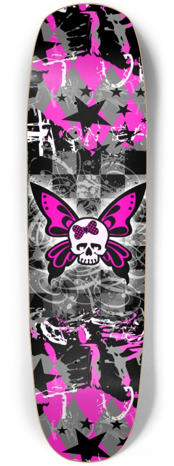 Pink Skull Butterfly Graffiti