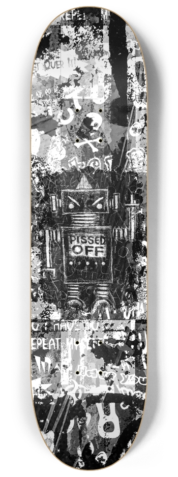 Angry Punk Robot 8-1/4 Skateboard Deck