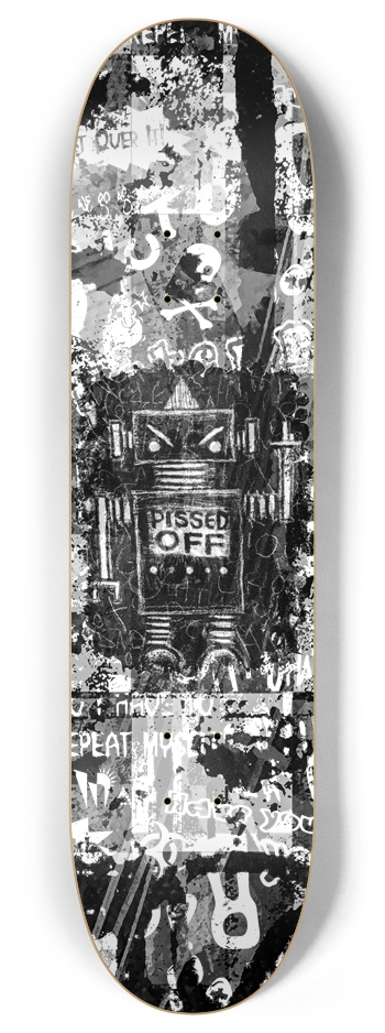 Angry Punk Robot 8 Inch Skateboard Deck