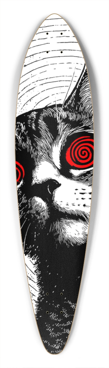 (White is transparent) Hypno Cat Pintail Longboard