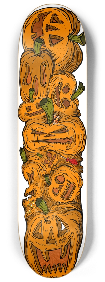 Pumpkin Pile (transparent background) 8-1/4 Skateboard Deck