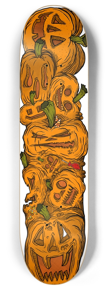 Pumpkin Pile (transparent background) 8 Inch Skateboard Deck