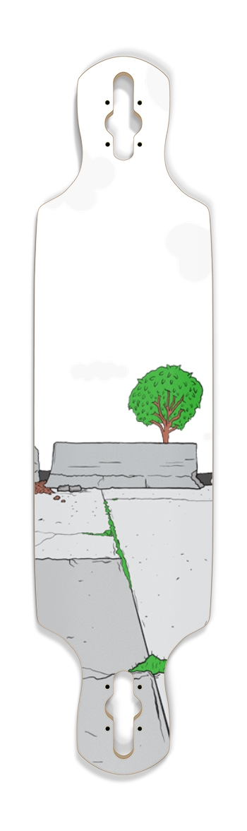 Skate Spot (Transparent) Drop Through Longboard