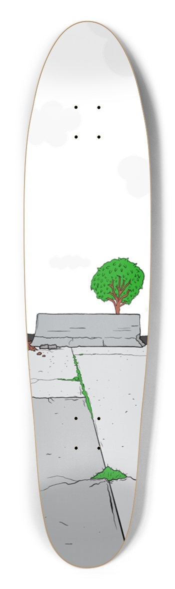 Skate Spot (Transparent) Longboard Shape