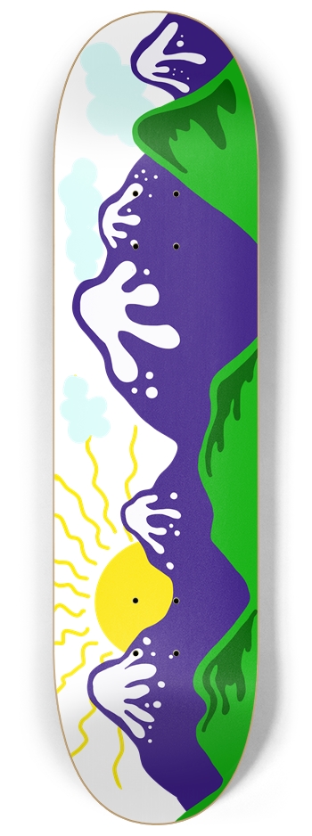 Cartoon Mountains 8-1/4 Skateboard Deck