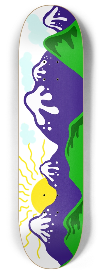 Cartoon Mountains 8 Inch Skateboard Deck