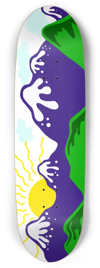 Cartoon Mountains Football Shape