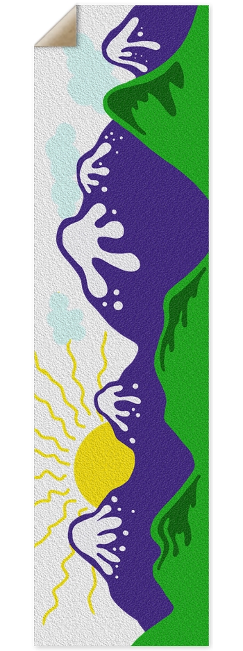 Cartoon Mountains 9 x 33 Inch Griptape