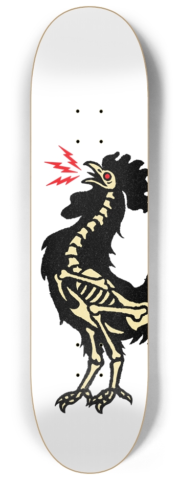 COCK-A-DOODLE-DOO! (CUSTOMIZABLE BG) 8-1/4 Skateboard Deck