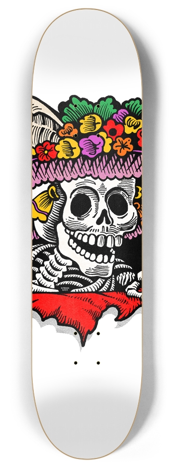 LA CATRINA (TRANSPARENT BG) 8 Inch Skateboard Deck
