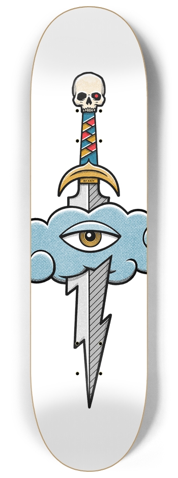THE SKY IS CRYING (TRANSPARENT BG) 8-1/4 Skateboard Deck