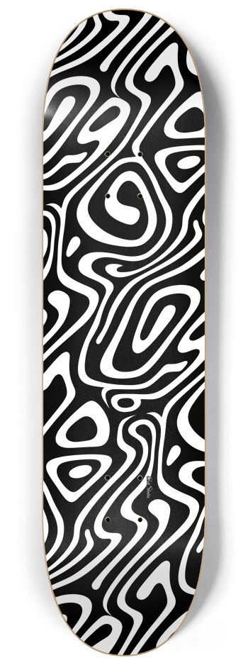 Water Ripples Line Art 8-1/4 Skateboard Deck