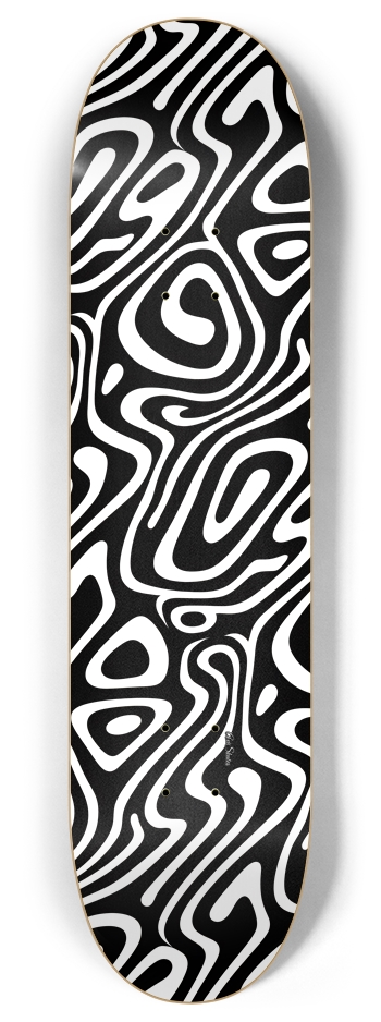 Water Ripples Line Art 8 Inch Skateboard Deck