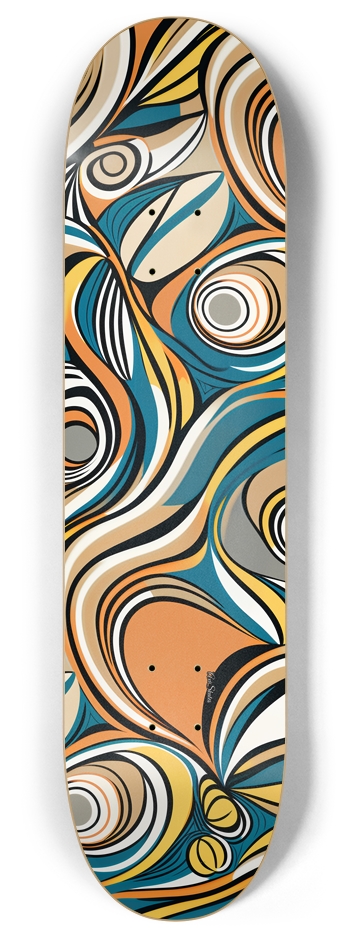 Retro Swirls 8 Inch Skateboard Deck